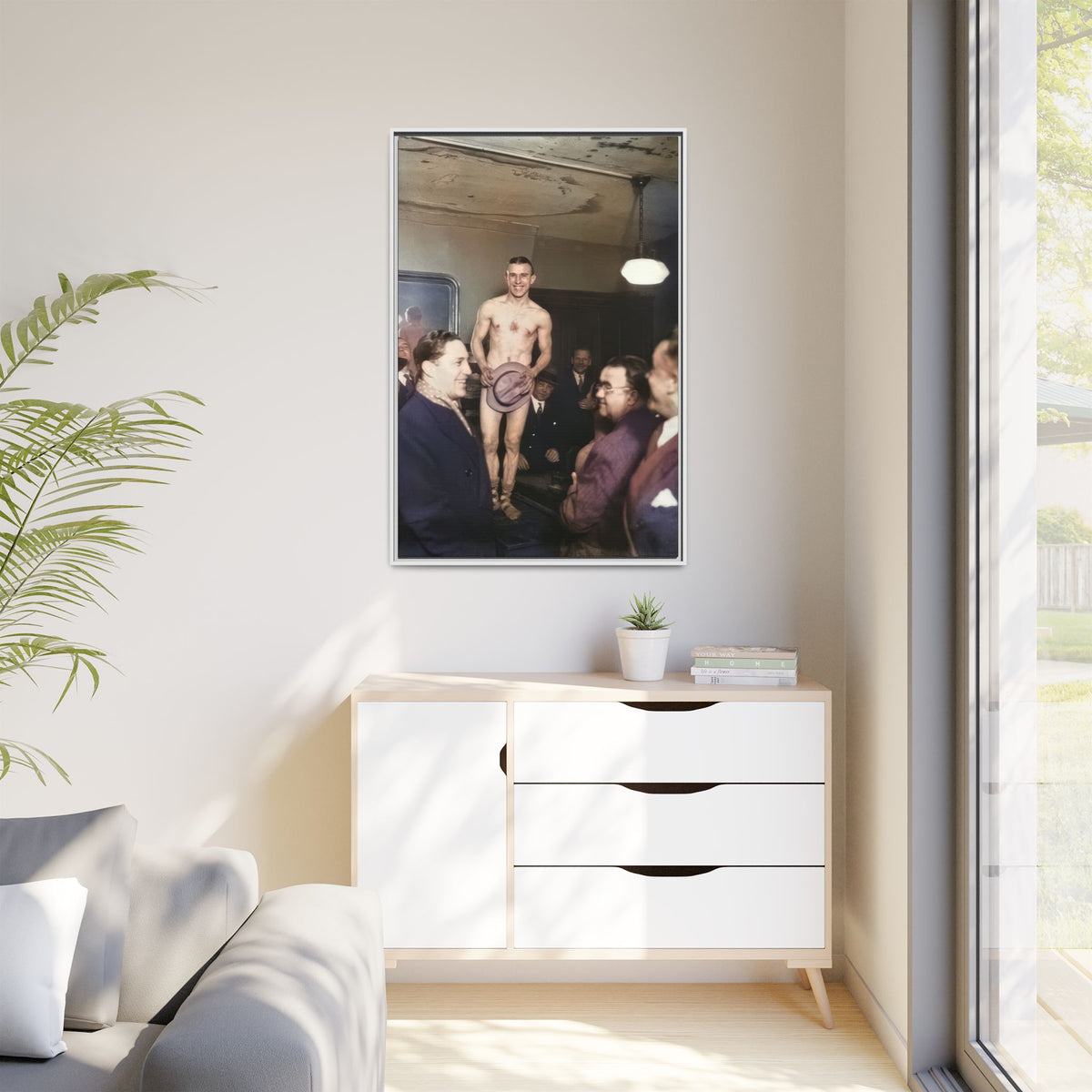 hommes 017 | Framed Vintage Photo - Matte Canvas