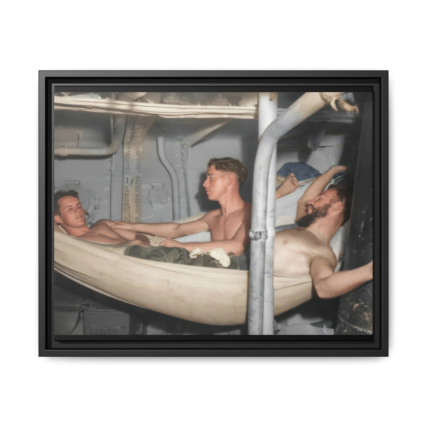 hommes 004 | Framed Vintage Photo - Matte Canvas