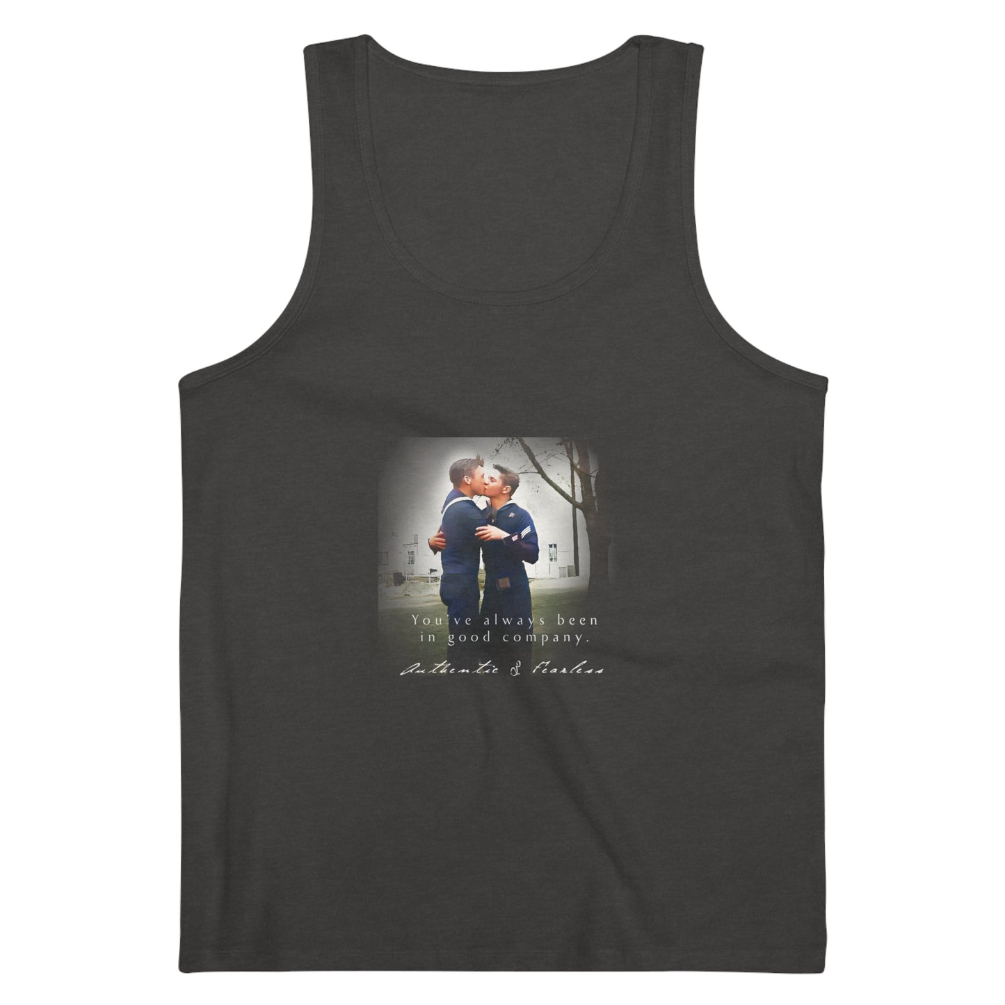 paire 034 | Vintage Jersey Tank Gay Men Kissing Queer Sailors USN Navy GBTQ Gift Husband Gift