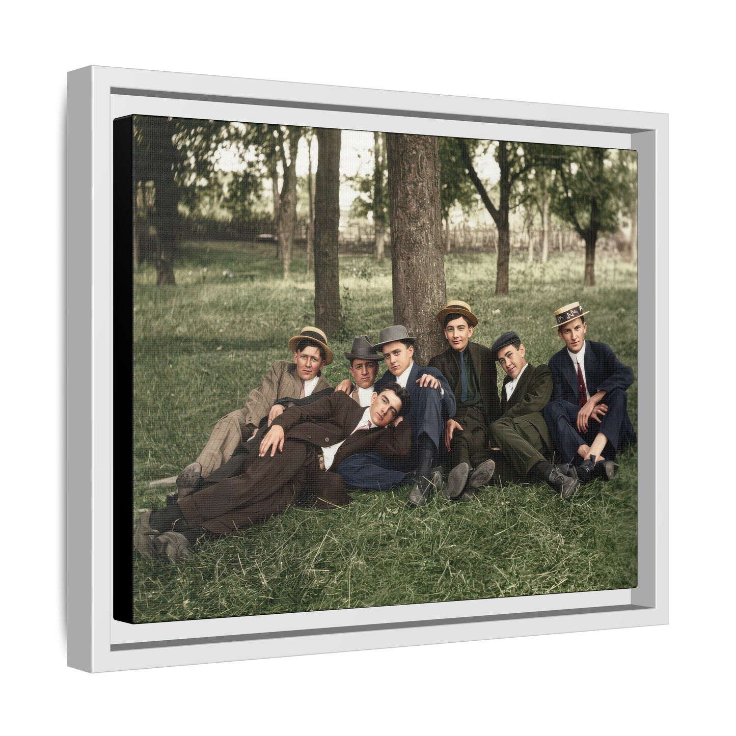 hommes 005 | Framed Vintage Photo - Matte Canvas