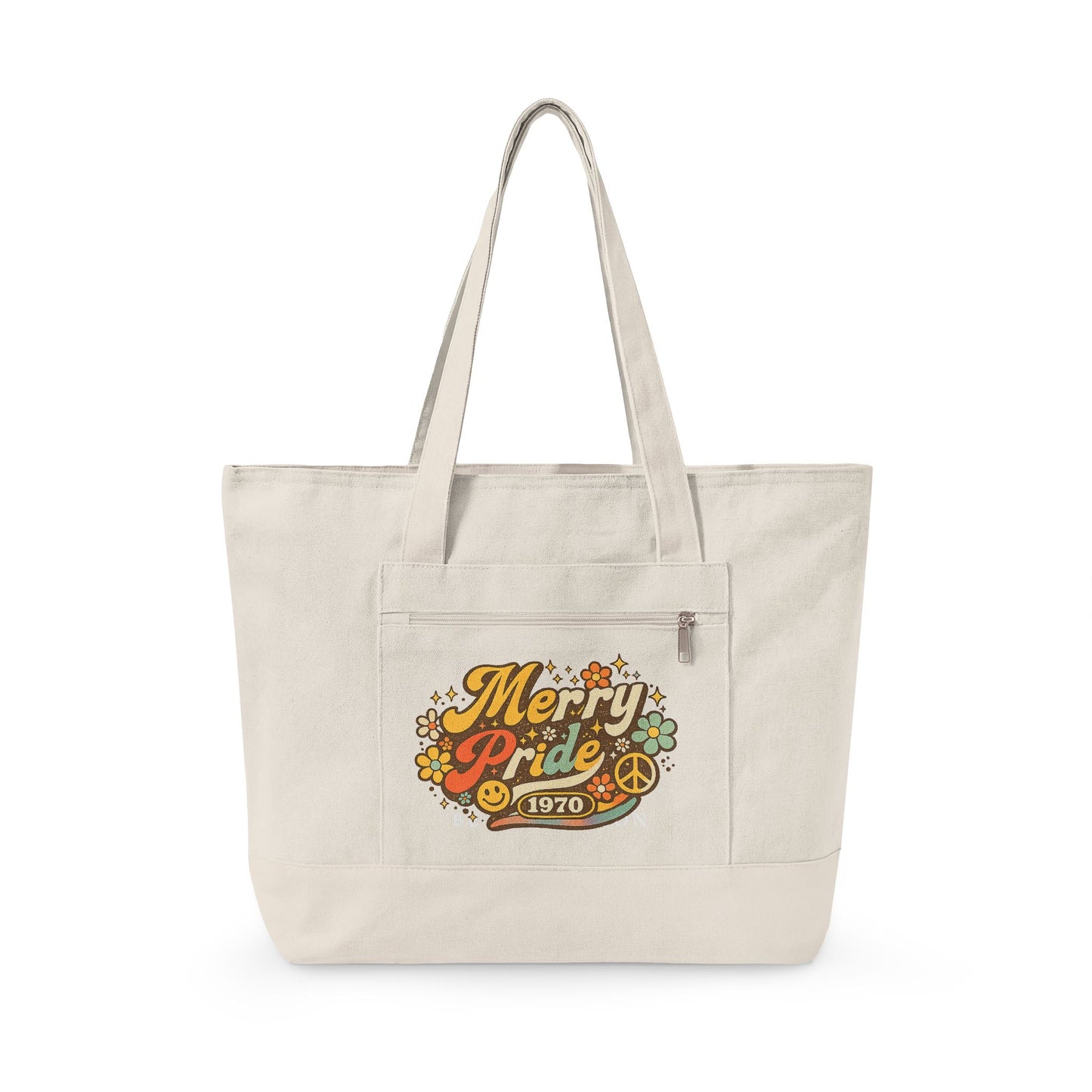 Merry Pride 1970 Vintage-Inspired | Zipper Canvas Tote