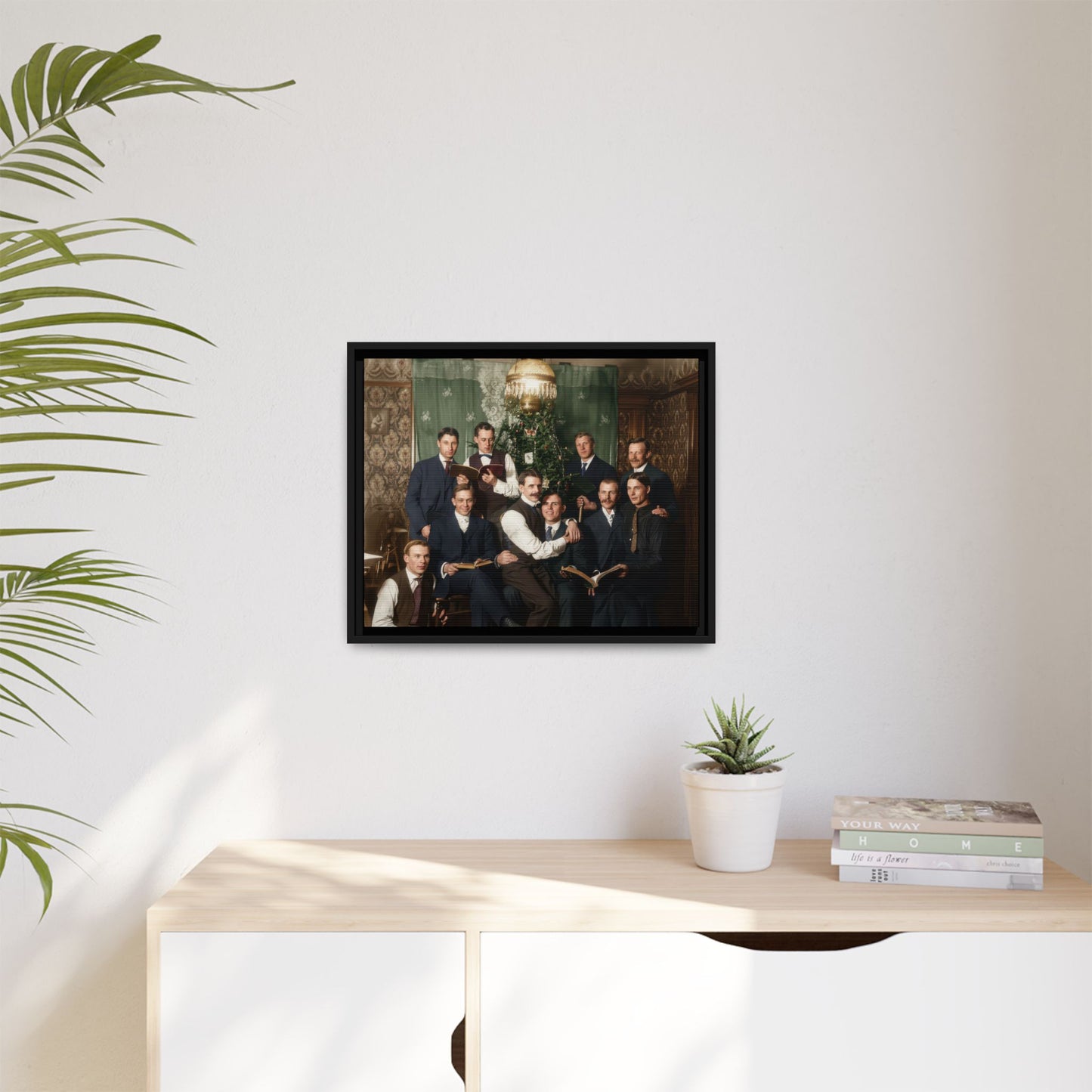 hommes 001 | Framed Vintage Photo - Matte Canvas