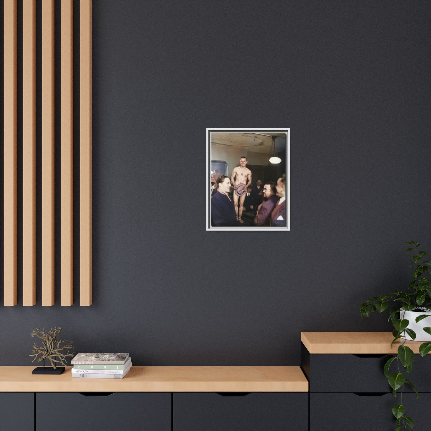 hommes 017 | Framed Vintage Photo - Matte Canvas