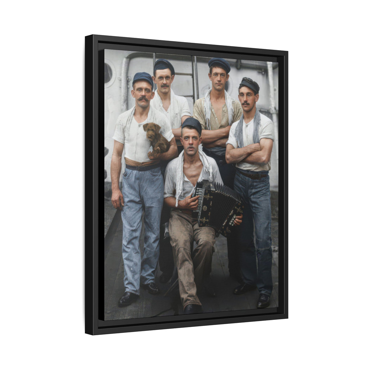 hommes 002 | Framed Vintage Photo - Matte Canvas