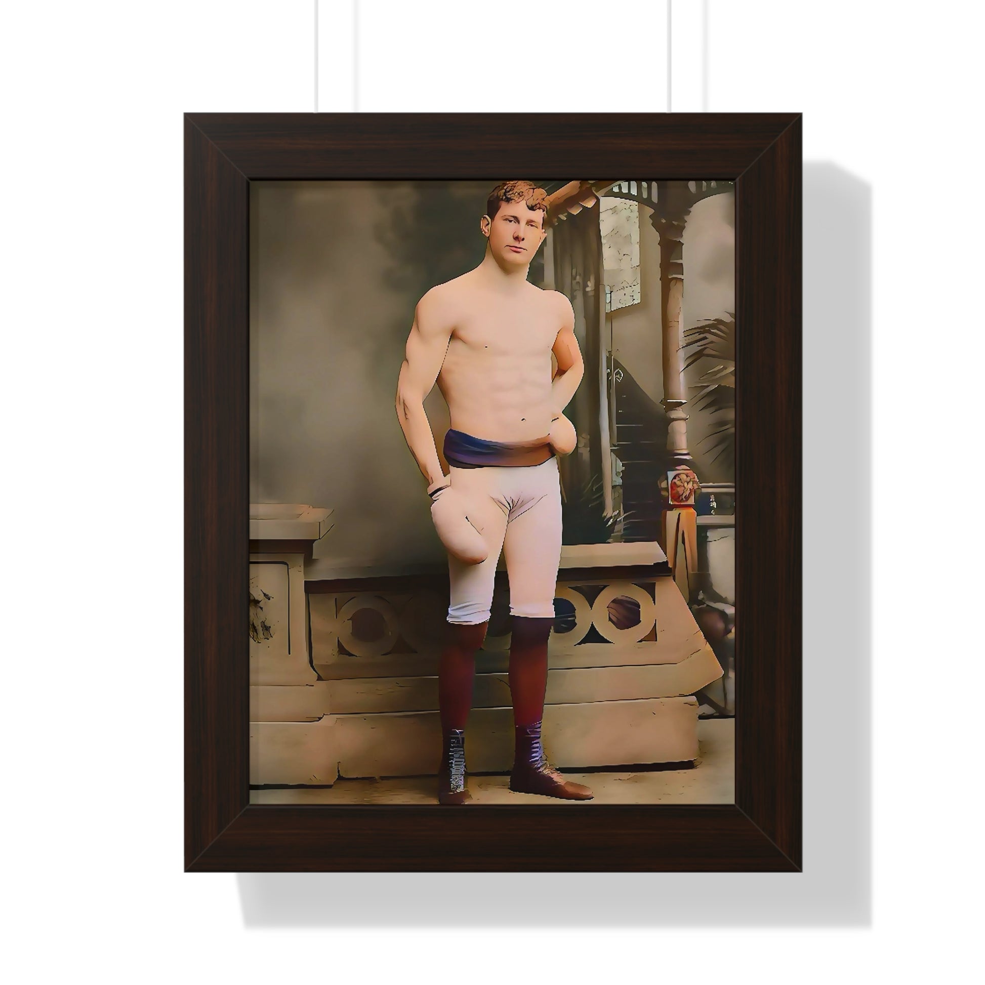 celibataire 003 | Framed Poster Vintage Boxer Photo Jock Gym Bunny Gay LGBTQ Queer Gift