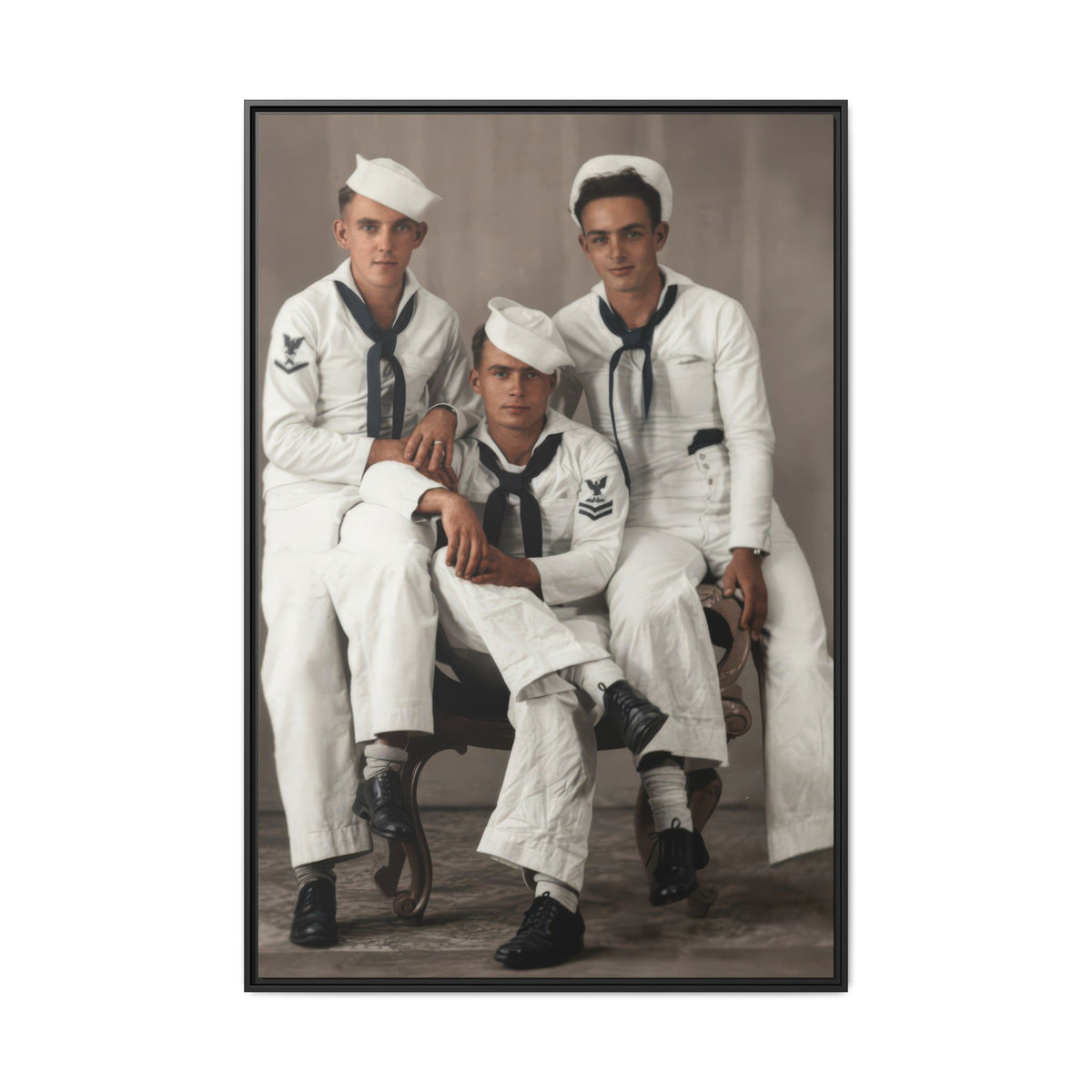 hommes 008 | Framed Vintage Photo - Matte Canvas