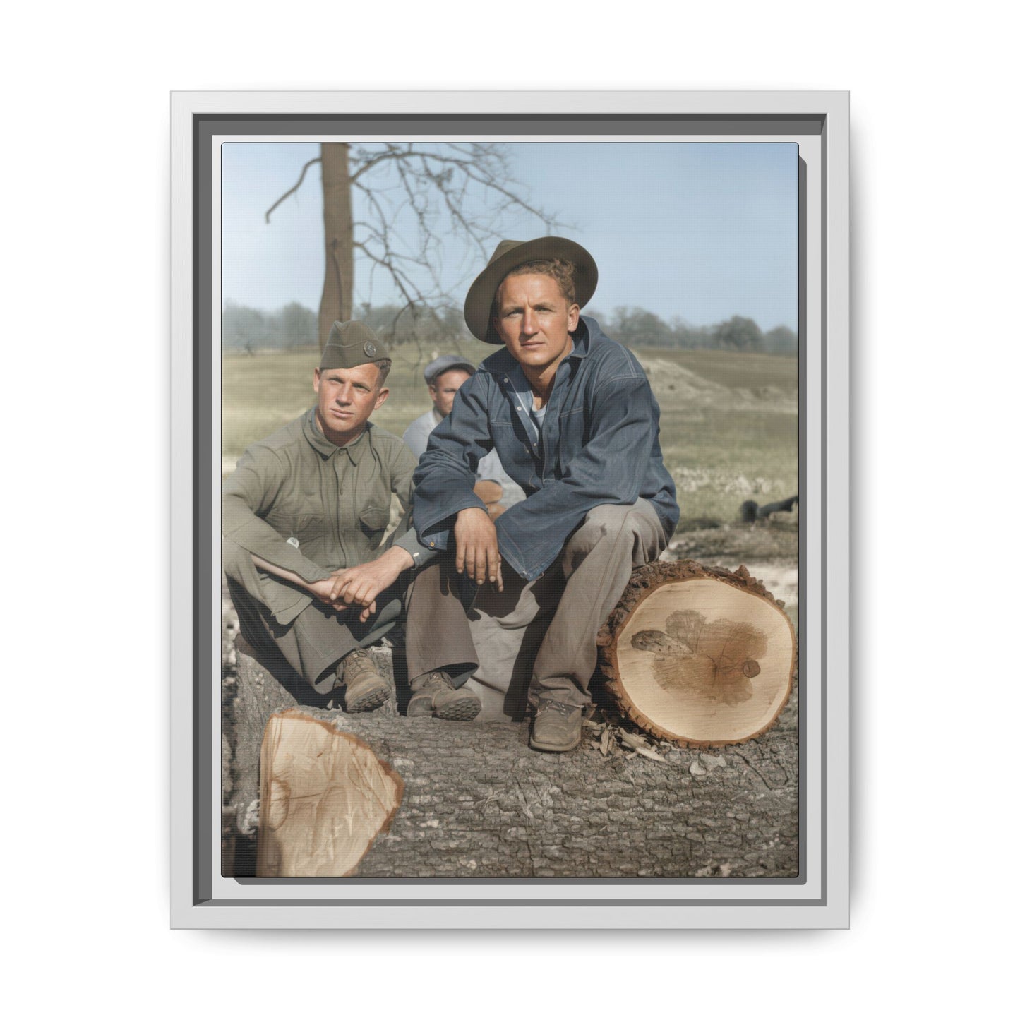 hommes 020 | Framed Vintage Photo - Matte Canvas