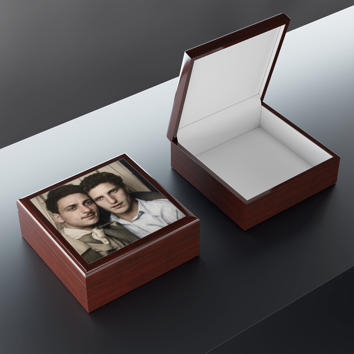 Photobooth Photo Jewelry Box – Vintage Portrait Keepsake
