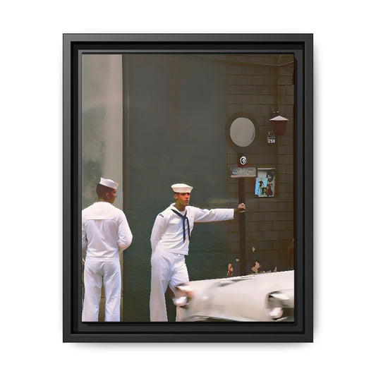 hommes 012 | Framed Vintage Photo - Matte Canvas