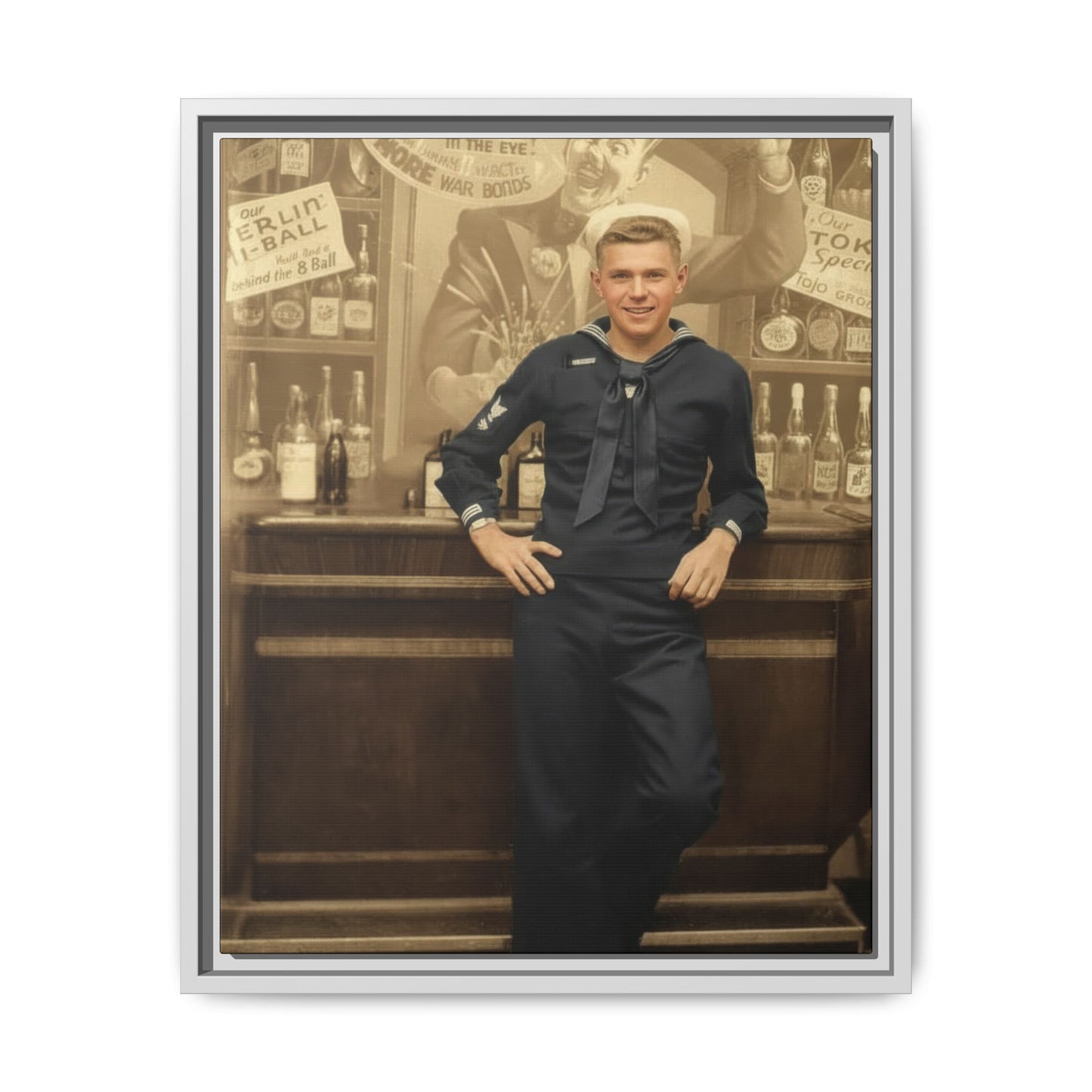 celibataire 006 | Framed Vintage Photo - Matte Canvas