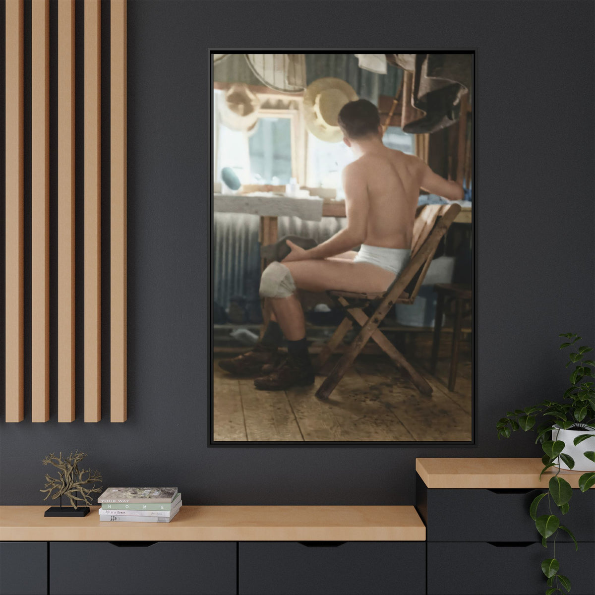 celibataire 022 | Framed Vintage Photo - Matte Canvas