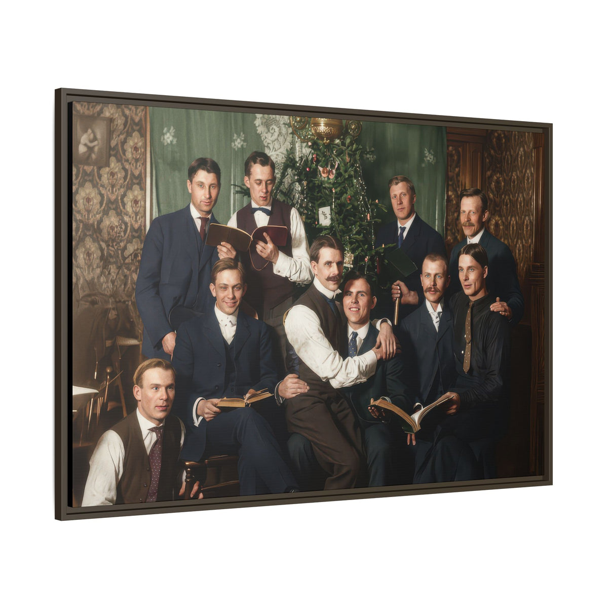 hommes 001 | Framed Vintage Photo - Matte Canvas