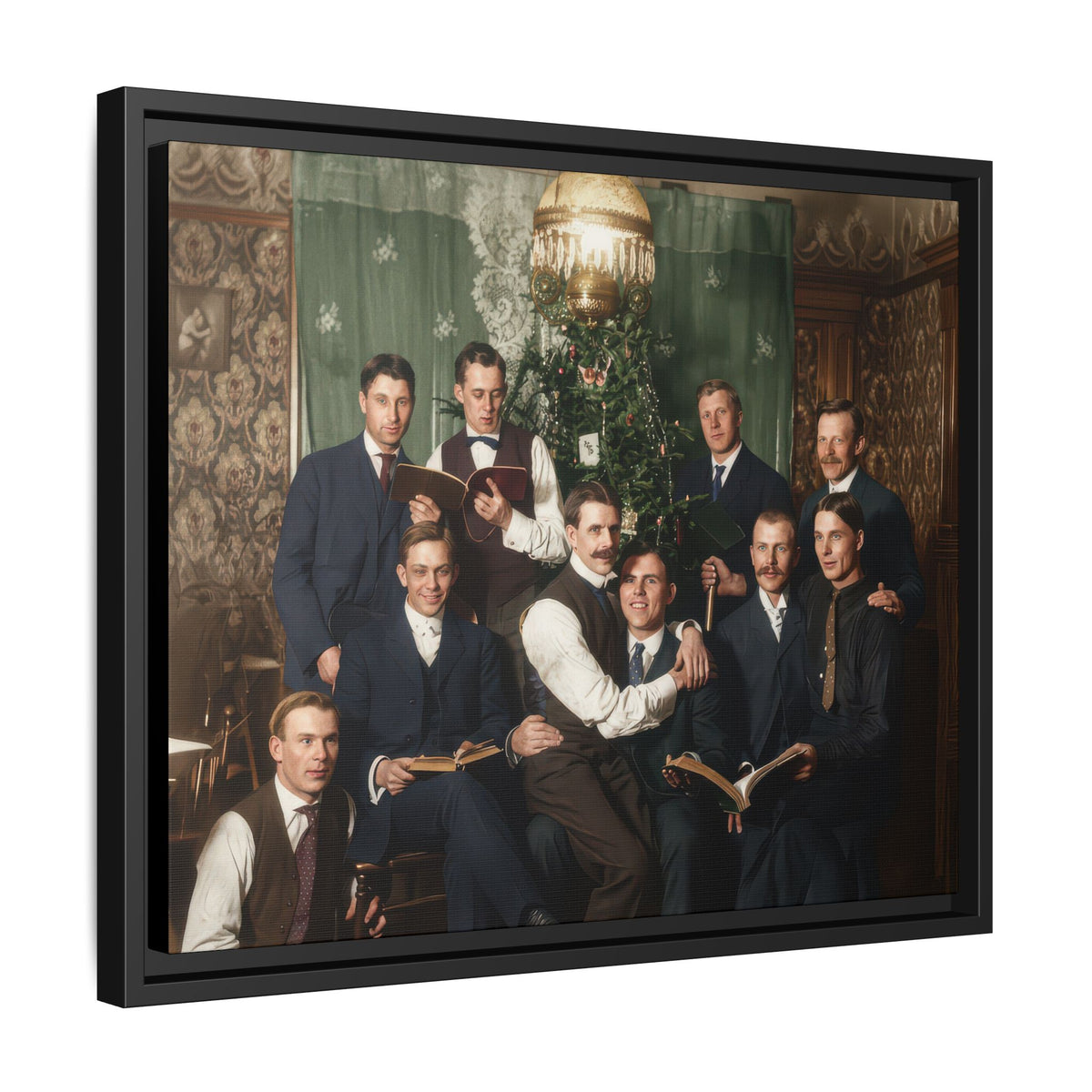 hommes 001 | Framed Vintage Photo - Matte Canvas