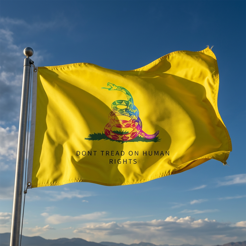 “Don’t Tread on Human Rights” Flag – Pride, Protest, and Defiant Patriotism