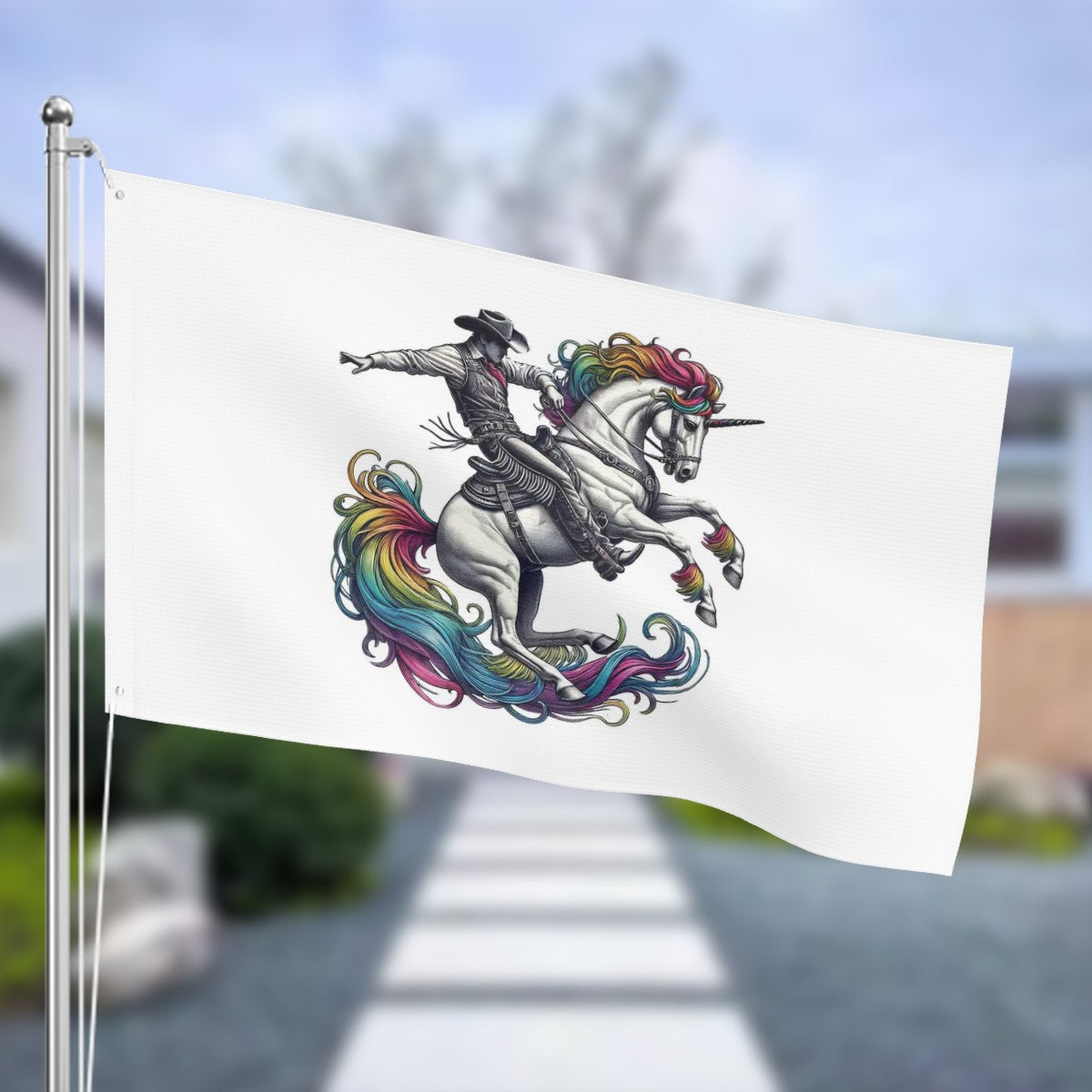 Rainbow Riders Flag | Celebrate Diversity and School Spirit | 3 x 5 Three-Layer Outdoor Decor Flags Double Sided