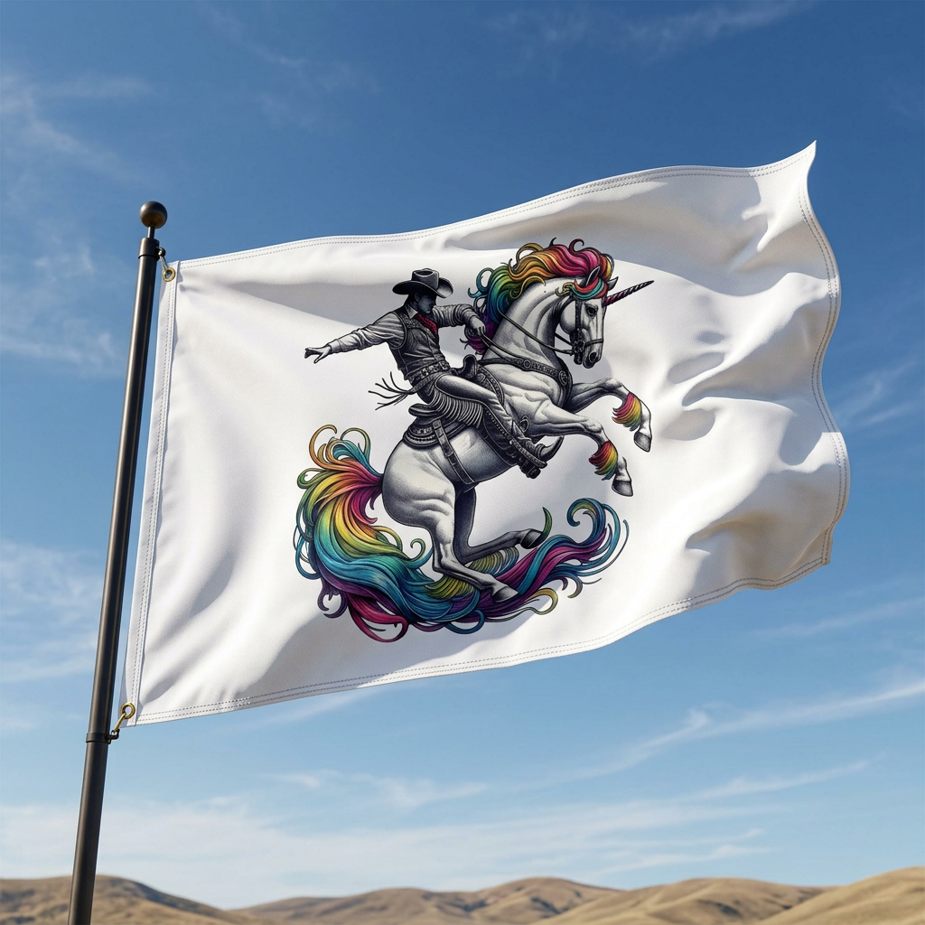 Rainbow Riders LGBTQ+ Flag | Queer Pride Unicorn & Rider