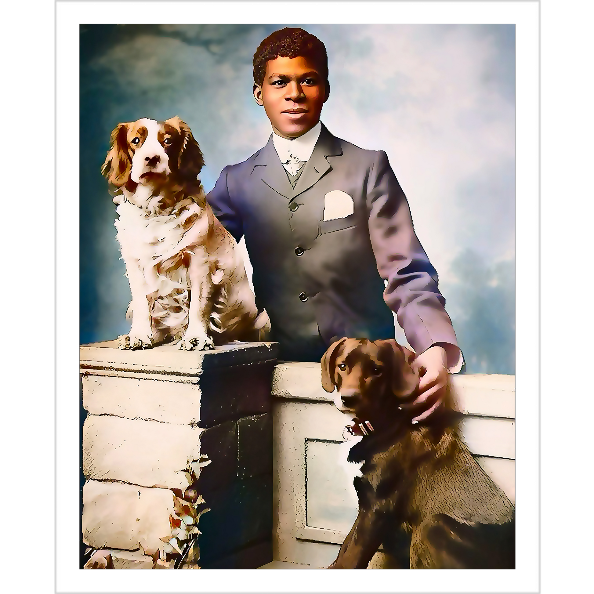 celibataire 009 | Giclee Artist Print Vintage Male Gay Queer LGBTQ Black Afro-American Dog Dogs