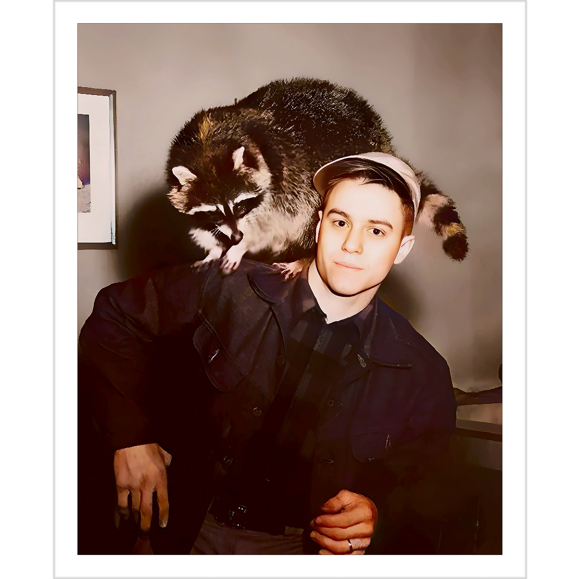 celibataire 010 | Giclee Artist Print Vintage Affectionate Male Tennessee Pet Racoon Queer