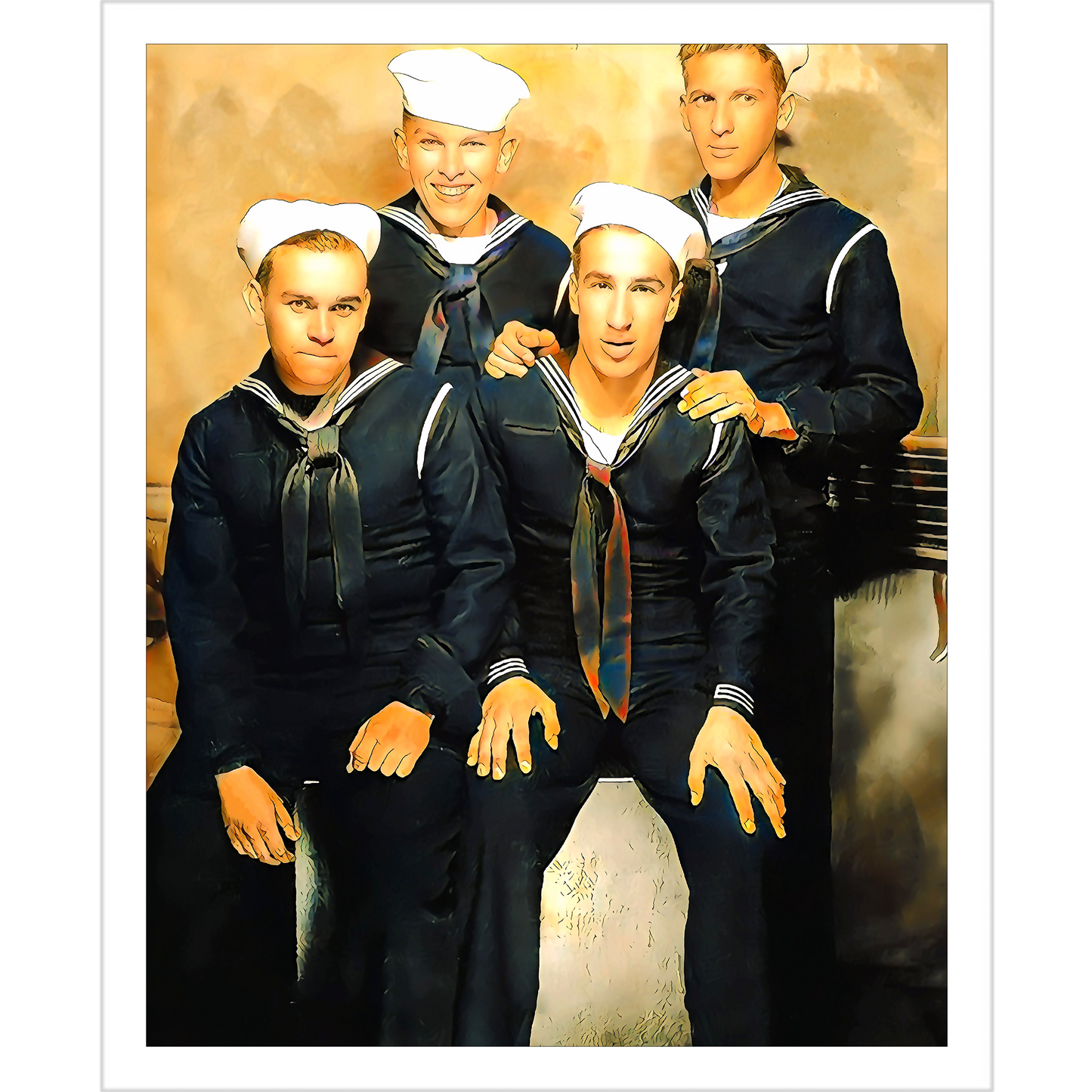 hommes 011 | Giclee Artist Print Vintage Affectionate Men Navy Queer Gay LGBTQ Sailors