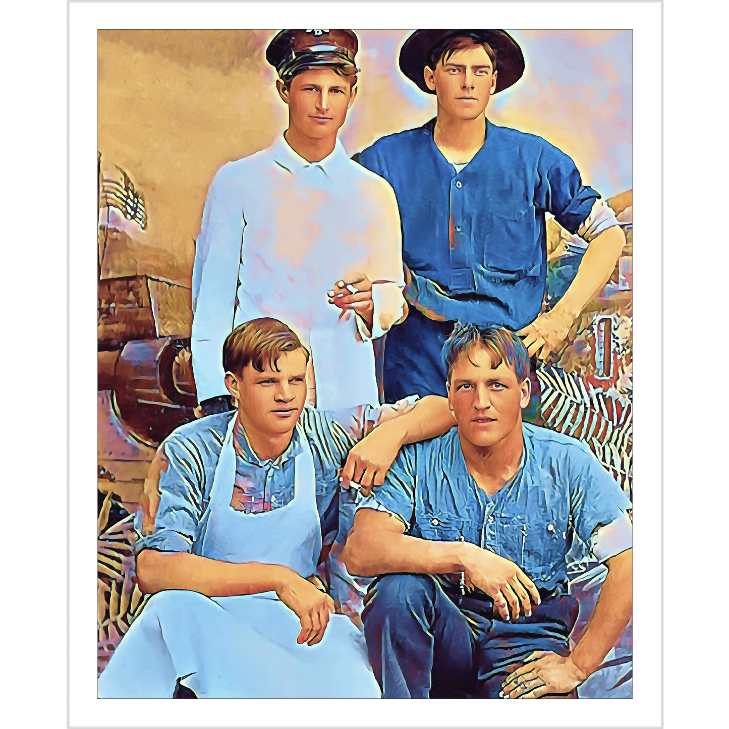Gay East Hampton NY Queer LGBTQ House Staff Vintage Affectionate Men hommes 021 | Giclee Artist Print