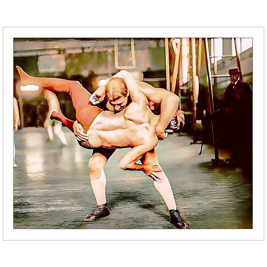 hommes 001 | Giclee Artist Print Vintage Wrestling Club Pro Boston Gay LGBTQ Queer Muscle Jock