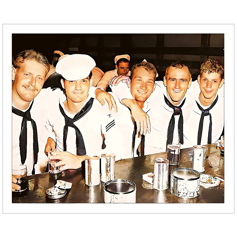 hommes 014 | Giclee Artist Print Naval Vintage Affectionate Men Gay Queer Sailors Uniform USN Bar