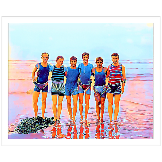 nager 008  | Giclee Artist Print Vintage Affectionate Men Gay Queer LGBT Historical Beach Swim Suit