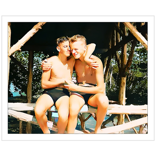 nager 012 | Giclee Artist Print Vintage Affectionate Men Boyfriends Couple Embrace Gay Queer LGBTQ