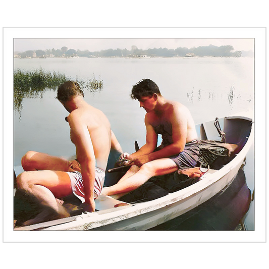 paire 035 | Giclee Artist Print Vintage Affectionate Men Gay Queer LGBTQ Boat Breakup Couple