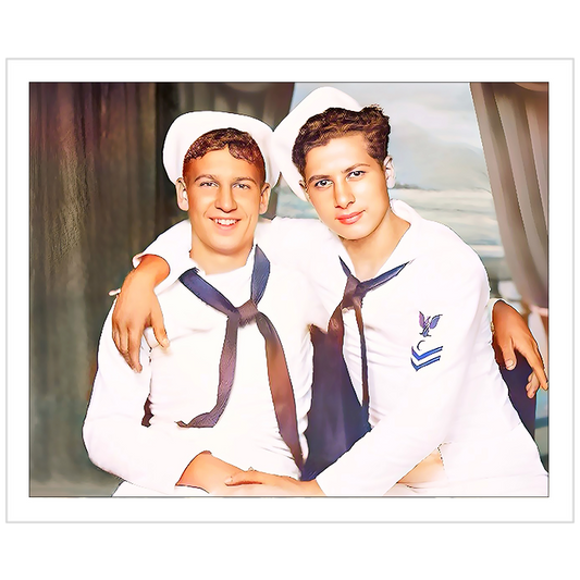 paire 050 | Giclee Artist Print Gay Vintage Affectionate Men Queer Sailors Boyfriends Uniform LGBTQ