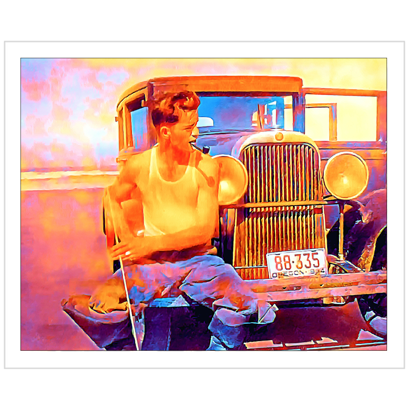 Gay Fishing Fisherman Ocan LGBTQ Queer Outdoors Old Car celibataire 008 | Giclee Artist Print