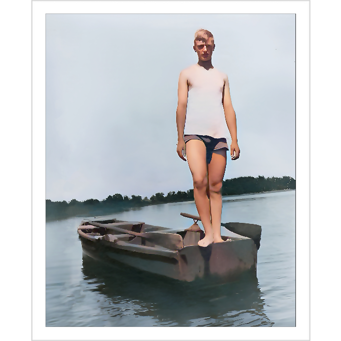 nager 025  | Giclee Artist Print Lake Winnipesaukee New Hampshire Swim Gay LGBTQ Queer Boat