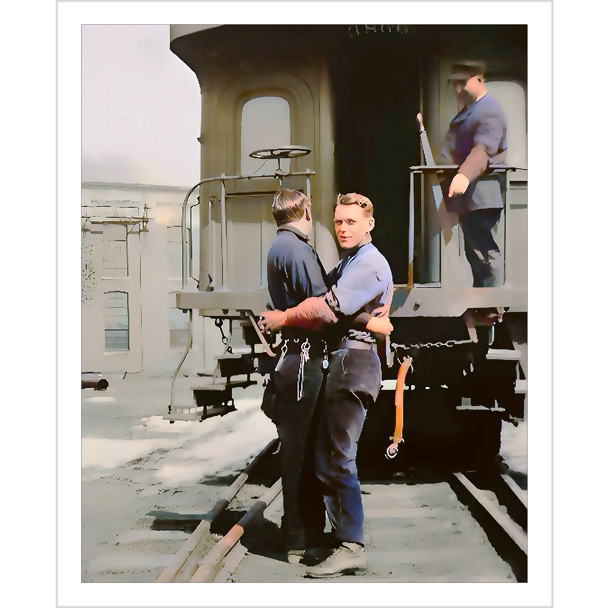 paire 018 | Giclee Artist Print Gay Vintage Union Pacific Affectionate Men Queer LGBT Couple Train