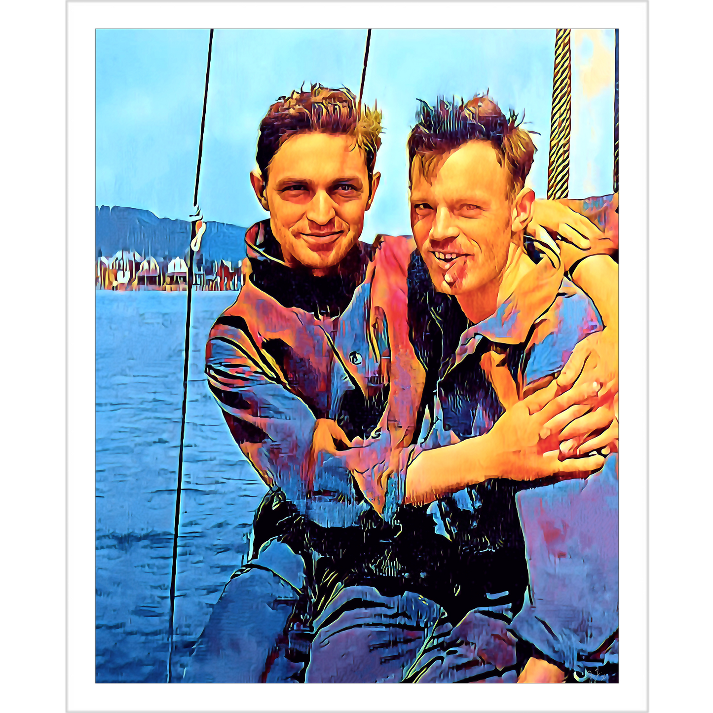 paire 021 | Giclee Artist Print Vintage Affectionate Men Queer Gay LGBTQ Ship Maine Sailor