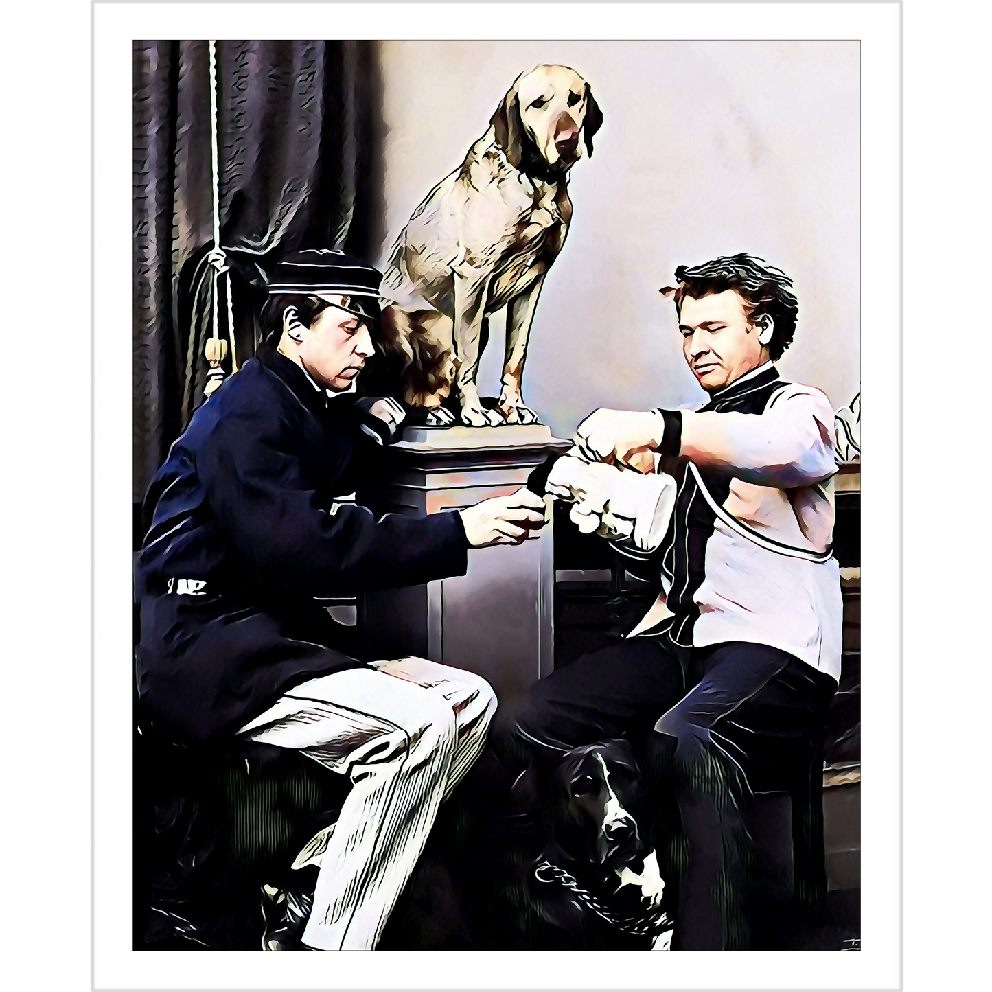 paire 038 | Giclee Artist Print Gay Queer Dog LGBTQ Coffee Tea Work Vintage Affectionate Men