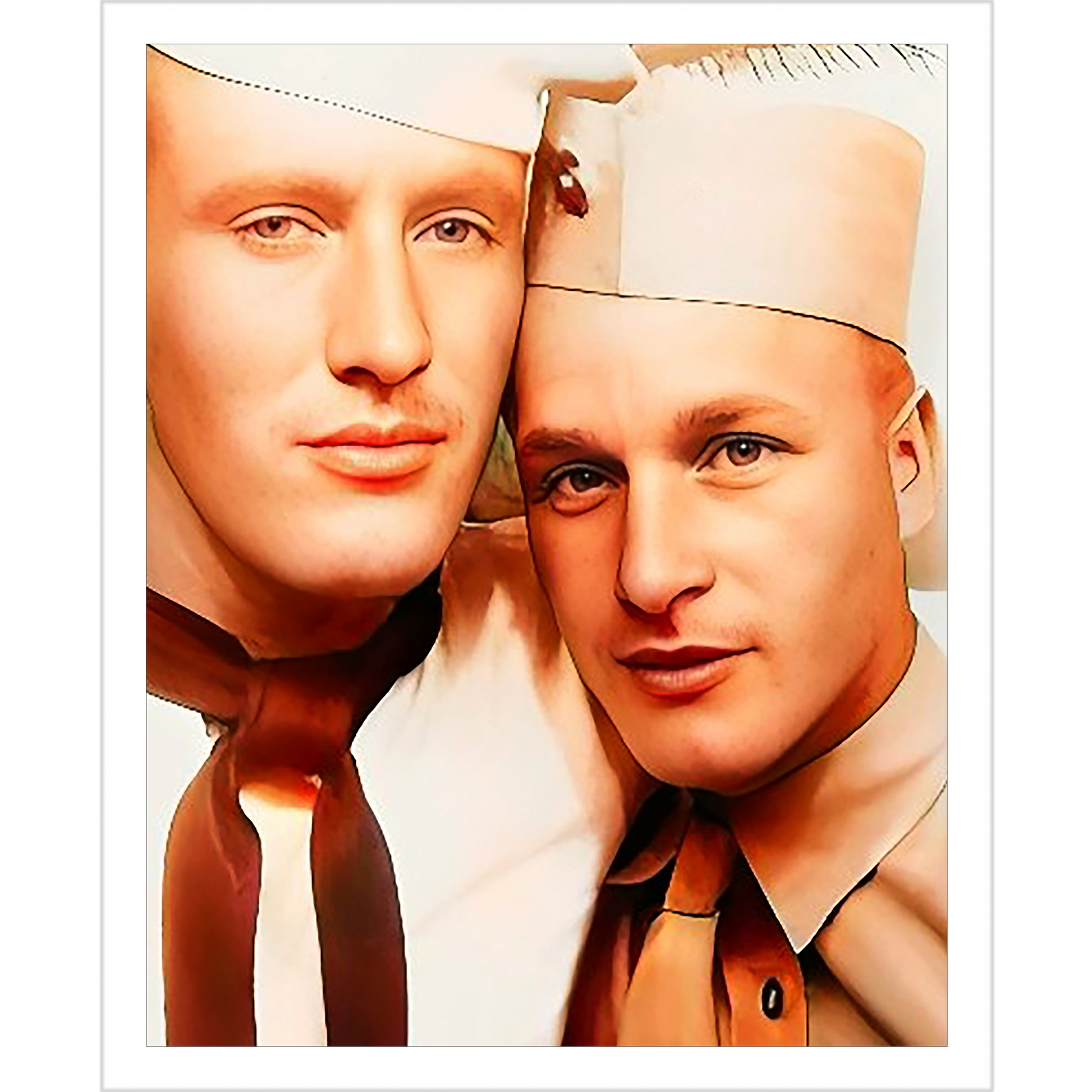 paire 042 | Giclee Artist Print Vintage Affectionate Men Brass Rail San Diego Photobooth Gay Military
