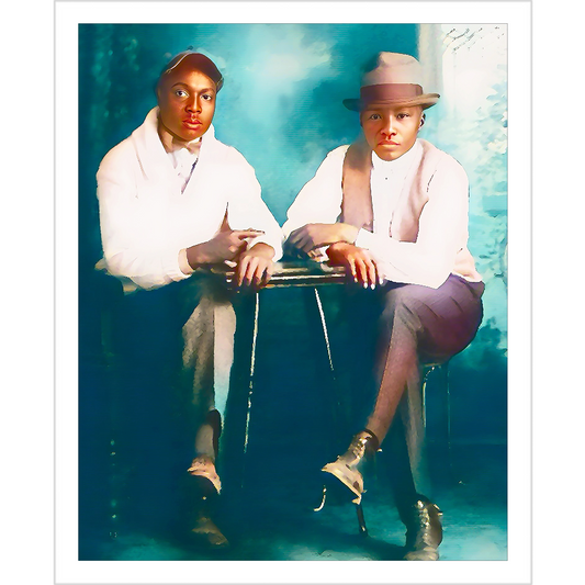 paire 047 | Giclee Artist Print Alpha Kappa Nu College Fraternity Vintage Affectionate Men Gay Black