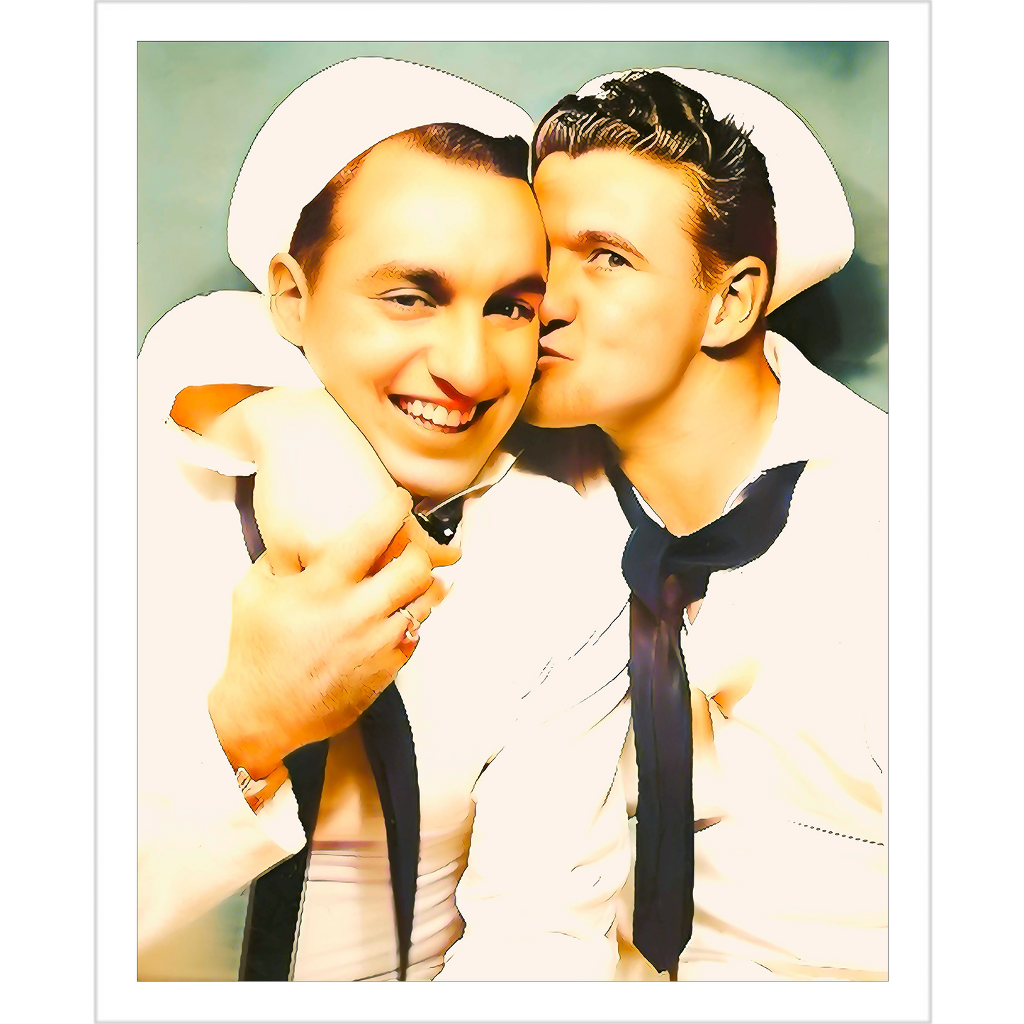paire 052 | Giclee Artist Print Gay Vintage Affectionate Men Gay Uniform Photobooth GBTQ Navy Sailor