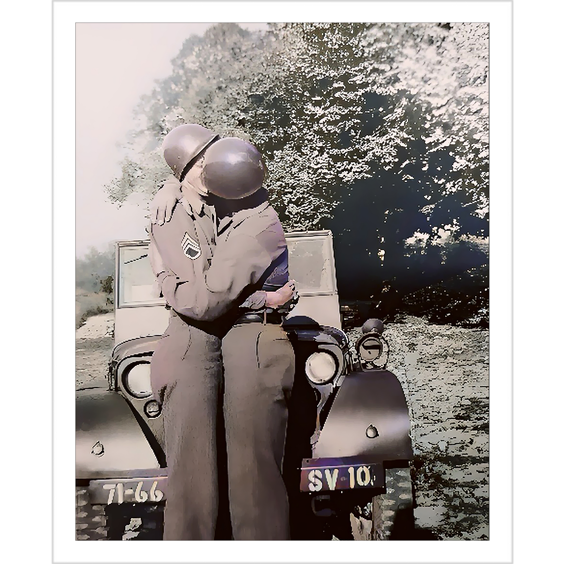 paire 065 | Giclee Artist Print Vintage Affectionate Men Normandy France WWII Gay Queer Army USA