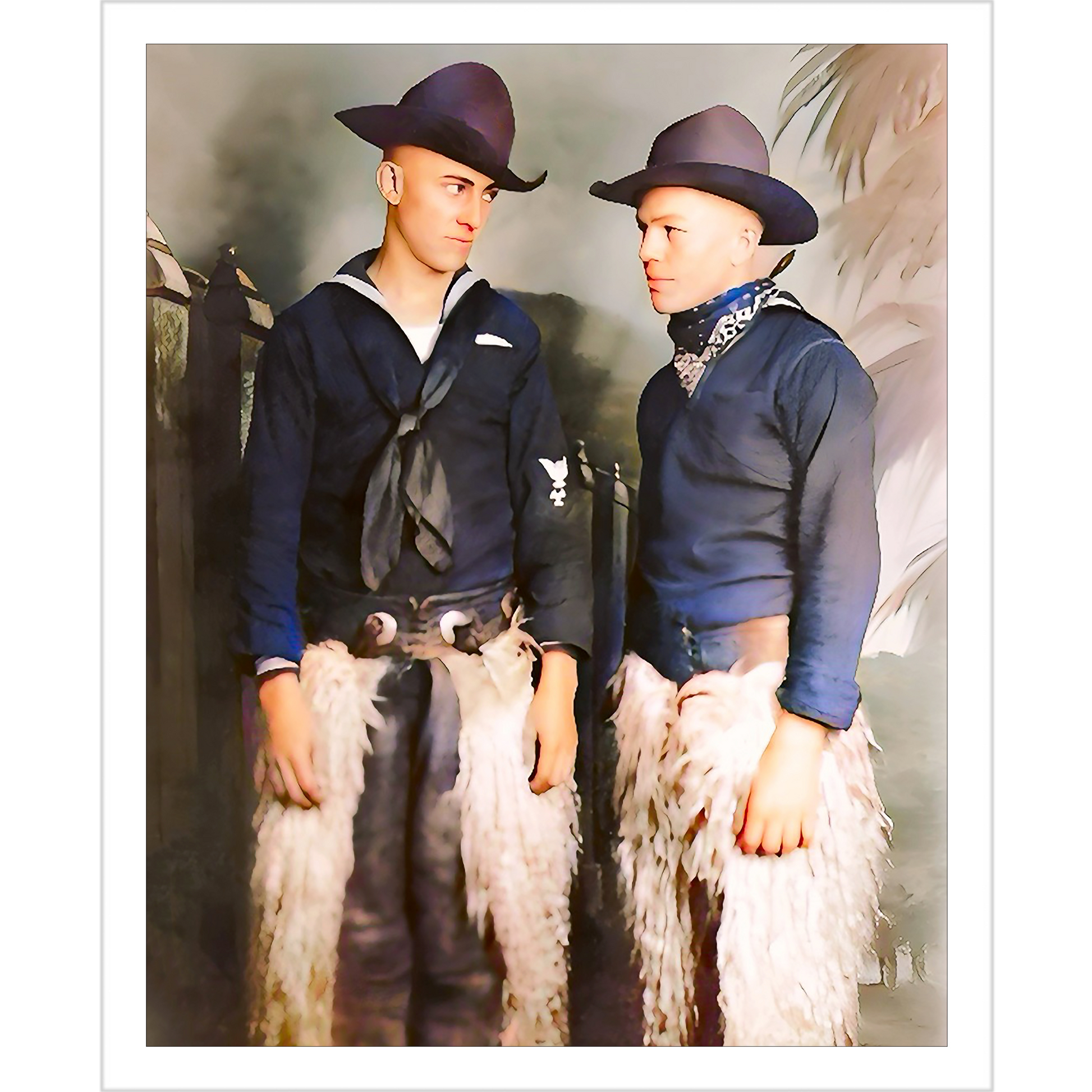 paire 088 | Giclee Artist Print Vintage Affectionate Men Texas Rangers Galveston Queer Gay LGBTQ