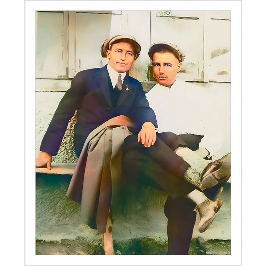 paire 097 | Giclee Artist Print Vintage Affectionate Men Gaelic Ireland Queer Gay LGBTQ Couple 