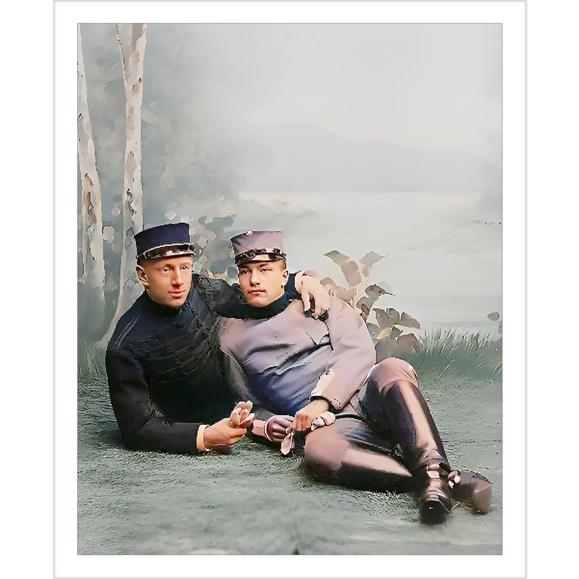 paire 103 | Giclee Artist Print Vintage Affectionate Men Uniform Gay Queer LGBTQ Copenhagen Denmark 
