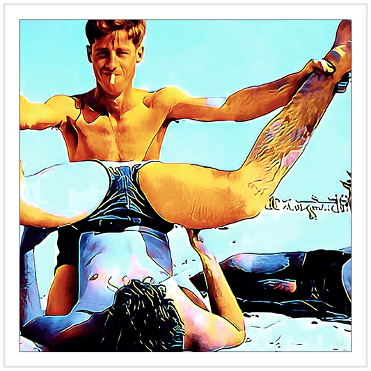 nager 004 | Giclee Artist Print Gay Vintage Affectionate Men Beach LGBTQ Queer Smoking