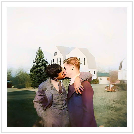paire 005  | Giclee Artist Print Gay Farmers LGBTQ Vintage Affectionate Men Queer Iowa Indiana