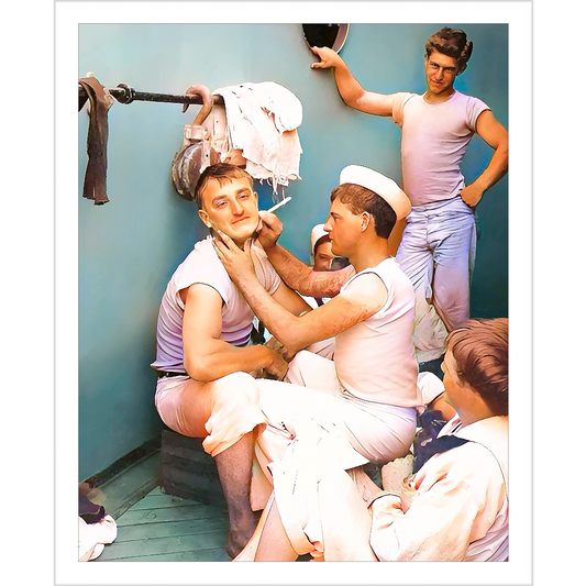 hommes 022 | Giclee Artist Print Gay Vintage Affectionate Men USN Navy Uniform Ship WWII Sailors